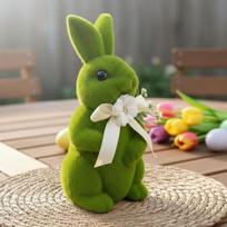Easter Bunny Decoration Mossy Appearance Artificial Foliage Hare Statue Holiday Themed