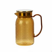 Large Capacity Juice Jug FoodGrade Material Lidded Pitcher Easy to Clean Pineapple Textured