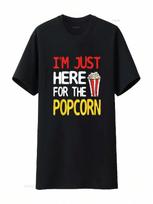 I M Just Here For The Popcorn T Shirt Sarcastic Vintage Washed Breathable Soft Graphic Designer Clothes Fashion Stretched S įvairiaspalvis