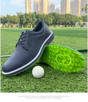 G8005 Plus Size Cowhide Golf Sneakers with Spikes 46 mėlyna