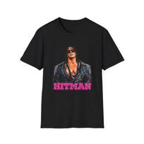 Hitman Graphic Unisex T-Shirt| Retro Wrestling Portrait, Pink Logo Graphic Tee XXXL