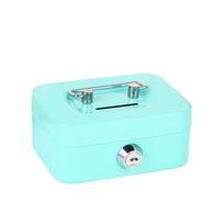 Mini Money Safe Case with Key Lock Box Coin Bank Piggy Bank  Coin Collection žalia