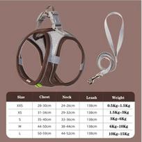 Soft mesh dog chest strap, suitable for training walks, adjustable dog vest, suitable for small and medium-sized dogs and cats (Coffee,XXS   0.5-1.5kg) kava