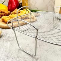 Air Fryer Grille Suitable For Air Fryers Oven Grill Stainless Steel Stackable Grill Kitchen Utensils Cook Multiple Foods 1PCS