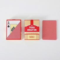Flexible Waterproof Playing Card PVC Plastic Scrub Poker Club Cards Smooth Large Font Texas Hold'em for All Poker Games raudona