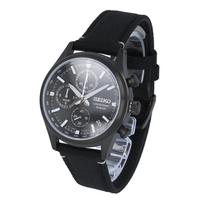 SEIKO Men's Chronograph Watch Black Stainless Steel SSB421P