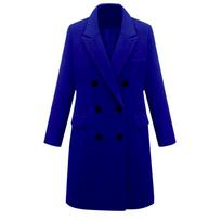 Autumn and Winter Medium and Long Large Size Woolen Women's Coat Double-breasted Woolen Coat S