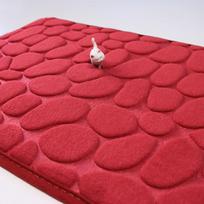 „Pebble Coral Fleece sugeriantis grindų kilimėlis vonios kambariui ir durims“ 40*60cm (foldable, individually packaged) raudona