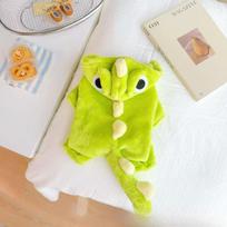 Pet Cute Little Dinosaur Transformed Into Dog Clothes for Winter and Autumn To Keep Warm and With Thick Padding. Pet Cat Clothes. XS šviesiai žalios spalvos