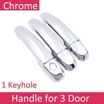 For Suzuki Grand Vitara Grand Nomade Escudo Chrome Carbon Fiber Car Exterior Accessories Door Handle Cover Stickers 2006~2014 Chrome No Button 3D