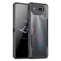 For ASUS ROG Phone 6/7 Case Heavy Duty Shockproof Cover with Ring Stand & Heat Dissipation Military Grade PC+TPU Protective Case Asus ROG Phone 7 gryna