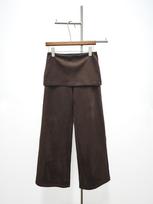 Coffee Faux Suede Wide-Leg Two-Piece Culottes by Niche Design S kavos spalvos spalva