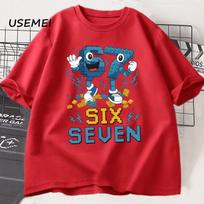 Six Seven Steal A Brainrot Tshirt Cotton Shortsleeve 67 Printed Tshirt Funny Gen Z T Shirt Harajuku Streetwear Unisex Women Tees S
