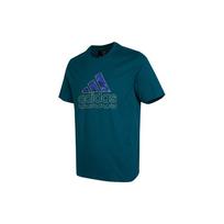adidas SS22 Solid Color Large Logo Round Neck Casual Sports Short Sleeve Malachite Green Men's HE9920 M