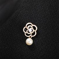 Camellia Pearl Brooch Black Oil-dripping Metal Mourning Corsage Pin High-end French Elegant Bag Cloth Scarf Accessories Brooch.