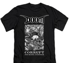 Doom - Corrupt fu*king system T-Shirt, Music Indie Rock Punk Gothic Unisex tee S