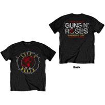 Guns N' Roses Unisex T-Shirt: Rose Circle Paradise City (Back Print) (Large) S
