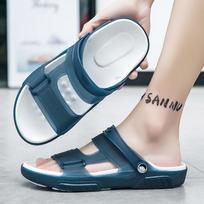Thick Soled Jelly Two Wear Casual Beach Sandals Slippers for Men Summer Non Slip Waterproof 42 mėlyna