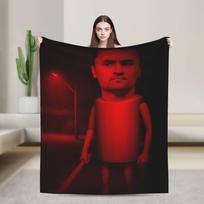 Tung Tung Tung Sahur Is Calling Brainrot Meme Plush Blanket Flannel Throw Blanket For Couch Chair Sofa Bed Soft Warm Bedspread 75x90cm