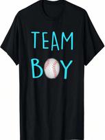 Team Boy Cute Baseball Gender Reveal Team Blue Funny Saying T-Shirt S įvairiaspalvis