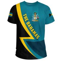 Bahamas flag national emblem 3D printing fashion new men's short-sleeved t-shirt factory direct sales S