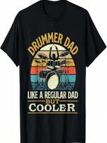 Drummer Dad Like A Regular Dad But Cooler - Drums T-Shirt S įvairiaspalvis