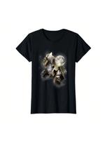 Howling In The Moon Wolves Animal Wolf T-Shirt 100% Cotton 2024 High Quality New T-Shirt Short Sleeve Fall Tee Top 01232 S įvairiaspalvis
