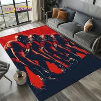 Cartoon 2025 Rugby Field Rugby American Football Rug for Living Room Bedroom Home Sofa Decoration,Area Rug Non-slip Floor Mat 40x60cm( 15x23in )