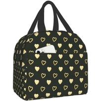 Pink Heart Lunch Box Bento Box Insulated Lunch Boxes Reusable Waterproof Lunch Bag With Front Pocket For Office Picnic Beach 22x20x13CM dangaus mėlyna spalva