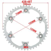 Motorcycle Chain Sprockets Rear Back Sprocket 520/428 Chains 43T/45T/48T/57T  For ATV Quad Pit Dirt Bike Motorcycle Motor Moped