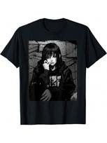 Anime Horror Sad Girl Japanese Waifu Soft Grunge Aesthetic T-Shirt S įvairiaspalvis