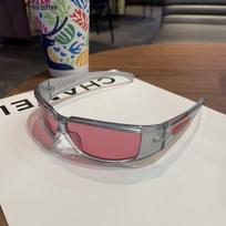 Futuristic UV400 Cyberpunk Silver Wrap-Around Sunglasses