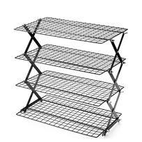 Adjustable Height Baking Drying Rack Space-Saving Baking Organizer Rack Baking Storage Rack  Bakery Black 4 Tier