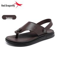 Red Dragonfly Men's Non-Slip, Odor-Resistant Summer Beach Flip-Flops 39 ruda