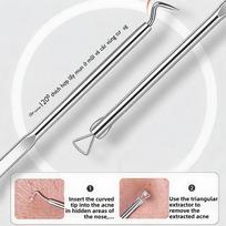 8-Piece Acne Extraction Tool Set In Stainless Steel Box, Professional For Spas And Beauty Salons (Includes Free 10Pcs Pad) 8pcs sidabras