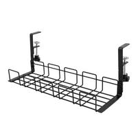 No Punching Metal Cable Management Tray Space Saving Desk Wire Organizer  Kitchen juoda