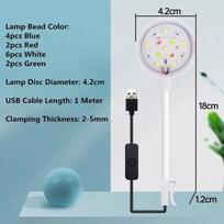 Aquarium Light With Adapter Led Clip On Fish Tank Light, Small Full Spectrum Usb Light 360° Rotation Lighting balta