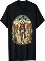Meowdy Cat Funny Texas Cat Vintage Country Music Cat Cowboy T-Shirt S įvairiaspalvis
