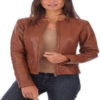 Noora New Womens Lambskin Brown Leather Jacket, Biker Style Jacket, Best Gift For Her XS