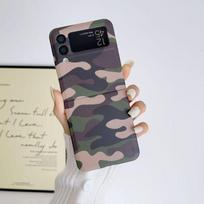 Camouflage Scrub Folding Case For Samsung Galaxy Z Flip 4 Case Shockproof Hard Back Cover For Samsung Z Flip 3 Flip4 Accessories Samsung  Z Flip 4 kamufliažas