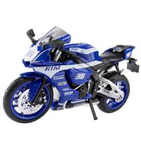 1/9 Yamaha YZF-R1M Lydinio Sportinis Motociklas Metalinis Modelis Gatvės Lenktynių Motociklo Modelis Aukštas Simuliavimas Garsas ir Šviesa Vaikų Žaislai Dovana mėlyna