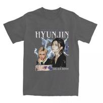 HyunJin Korėjiečių Kpop Dainininkas Marškinėliai Vyriškas Idol Classic 100% Medvilniniai Marškinėliai Vasariniai Apvaliu Kaklu Populiarūs Marškinėliai Per dydį Dėvimi Drabužiai S