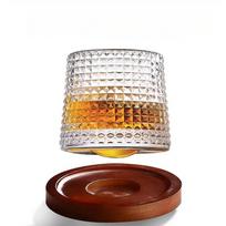 Sustorintas krištalinis viskio puodelis besisukantis, neapverčiamas Scotch, Bourbon kokteilių stiklinė baro reikmenys, namų naudojimui, puodelis ledukams šaltiems gėrimams 201-300ml