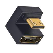 Duttek 8K Mini HDMI Male to HDMI Female 180 Degree 48Gbps with LED Light for 1 Pack U-Shaped Adapter, Adapter, Camera, Projector, juoda