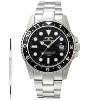 watch adjustment TECHNOS Quartz Watch Stainless Steel Analog Three Hands Calendar Analog Rotating Bezel 10 ATM Water Resistant 100M Water Resistant