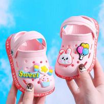 Kids Slip On Clogs Lightweight Breathable Toddler Shoes Non Slip Water Shoes Soft EVA Material Adjustable Heel Strap Summer Sandals 18 rožinė