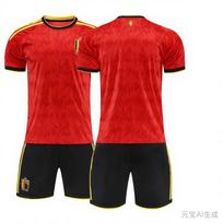 2026 World Cup Belgium home jersey No. 7 De Bruyne football jersey set custom cross-border jersey size 16