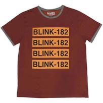 Blink-182 Unisex Ringer T-Shirt: Logo Repeat (XX-Large) 3XL