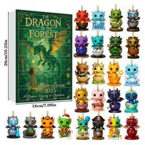 Dragon Christmas Advent Calendar With Animal Acrylic Hangings For Holiday Decor