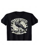 Edgar Allan Poe Nevermore Raven Graphic Tee, Soft & Breathable, Casual Crew Neck T-Shirt For unisex And Wounisex - Perfect For All Seasonsd S įvairiaspalvis